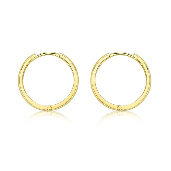 9K Yellow Gold 17mm Huggy Hoop Creole Earrings