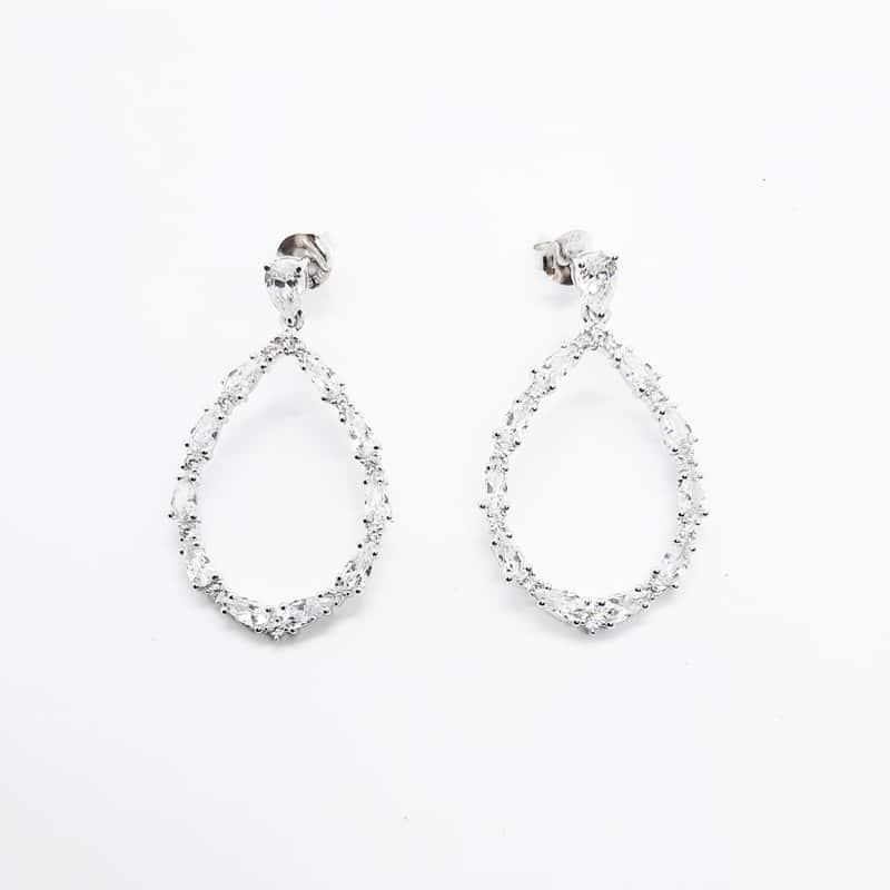 Sterling Silver Open Tear Drop Earrings