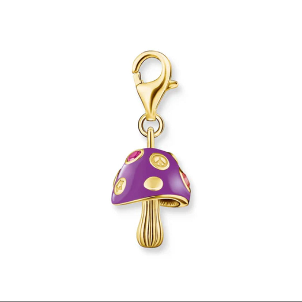 Colourful Mushroom Gold Charm