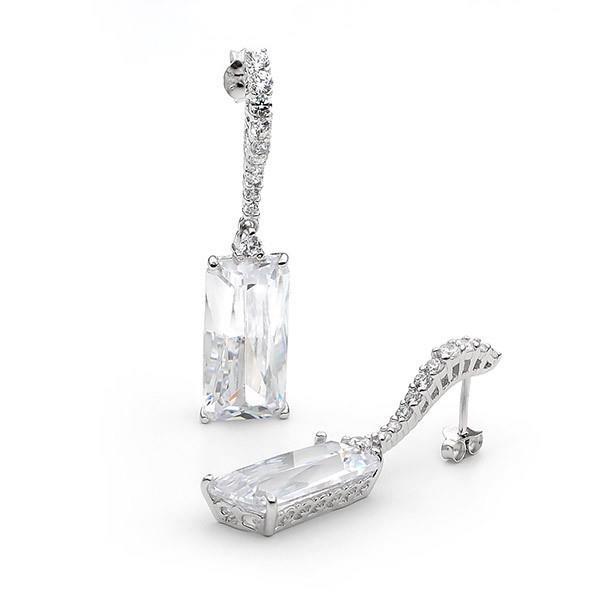 Emerald Cut CZ Isabel Earrings