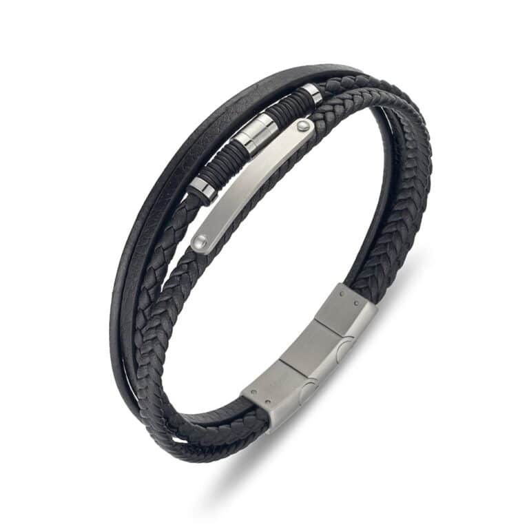 Multi Strand Leather ID Bracelet