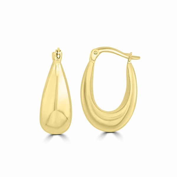 9K Yellow Gold Liquid Hollow Hoops