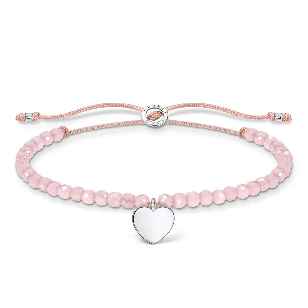 Heart and Rose Quartz Bracelet