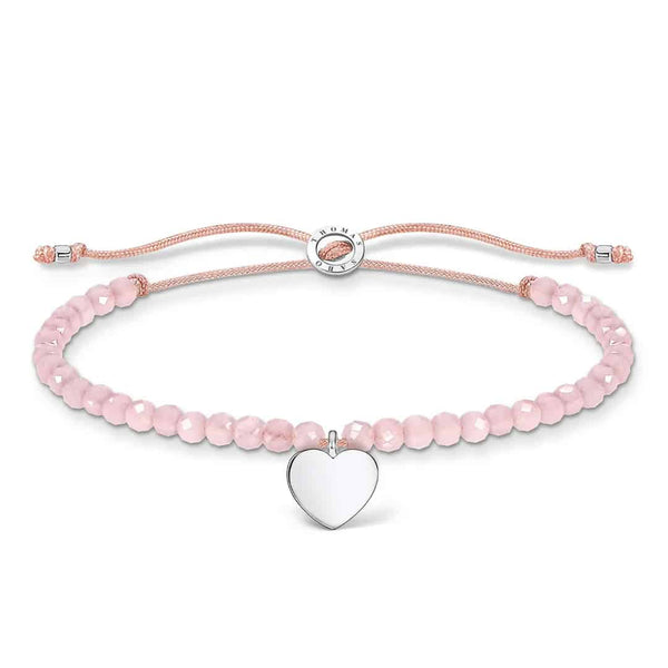 Heart and Rose Quartz Bracelet