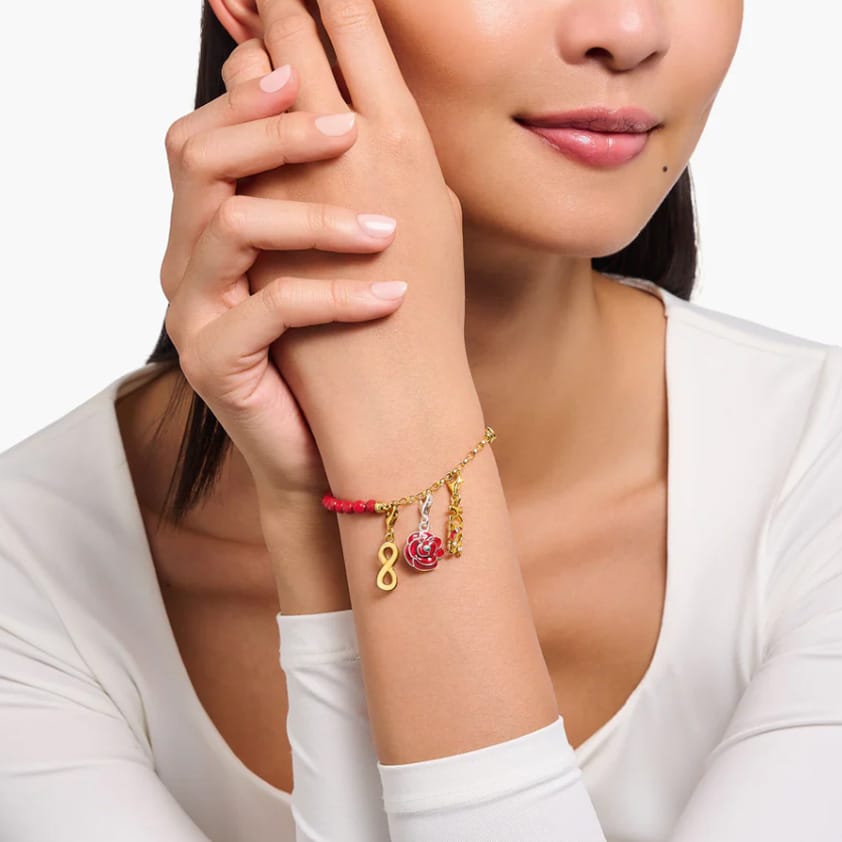 Member Charm Bracelet with Red Beads