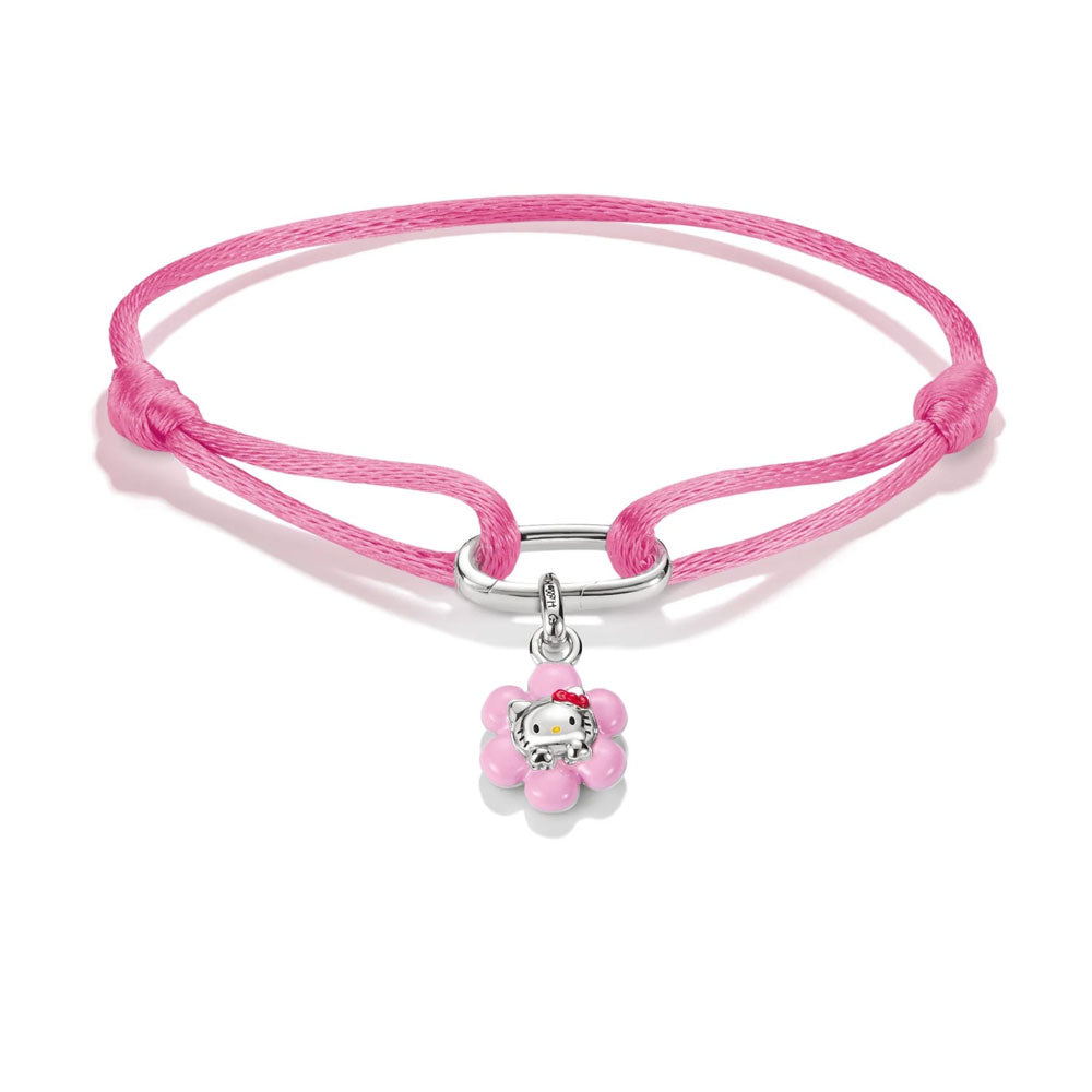Hello Kitty Textile Bracelet with Pink Flower