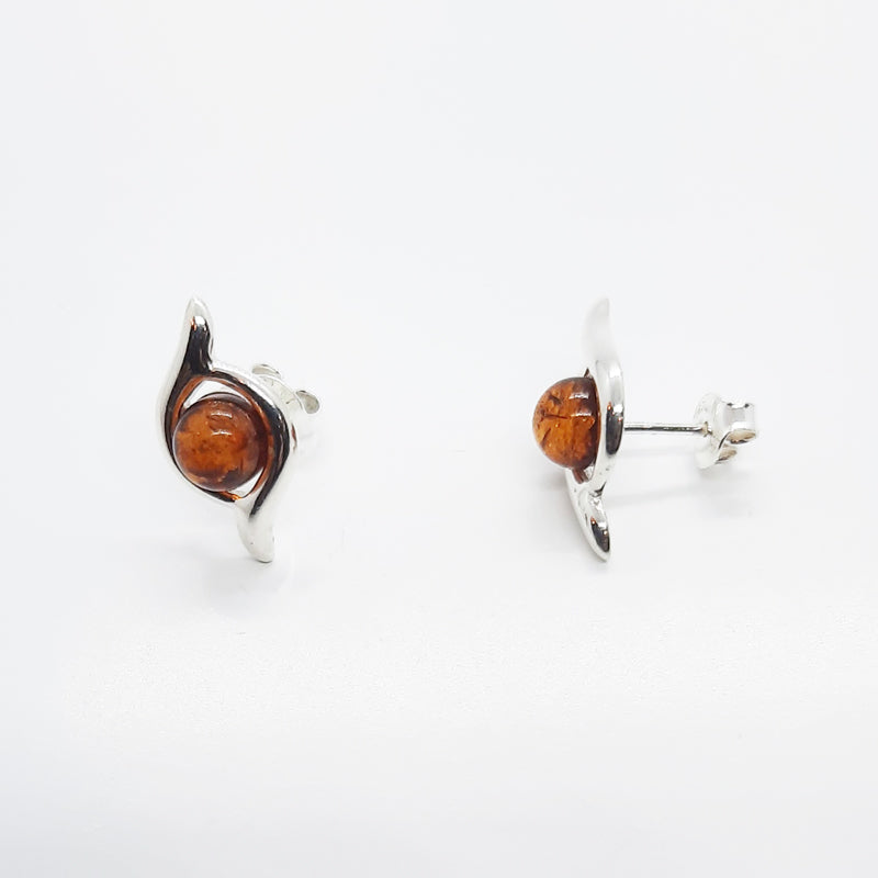 Genuine Baltic Amber Stud Earrings 232