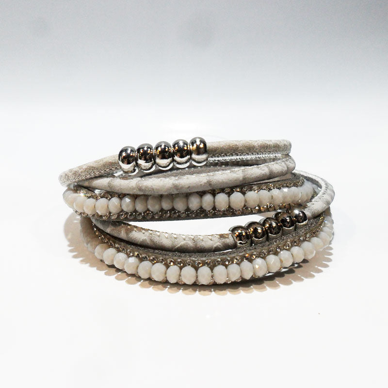 Leather Bracelet Grey