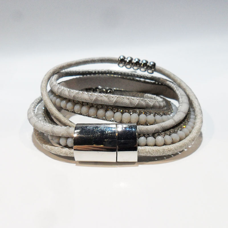 Leather Bracelet Grey