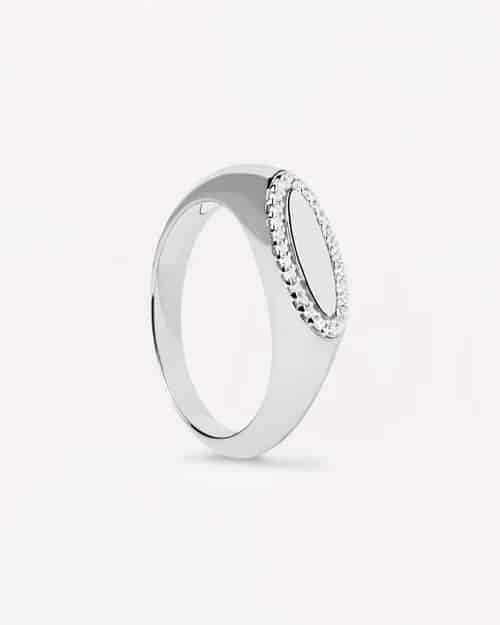 LACE STAMP Silver Ring