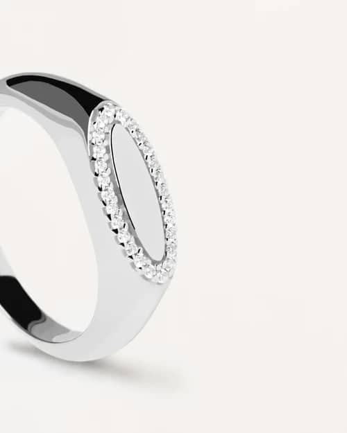 LACE STAMP Silver Ring