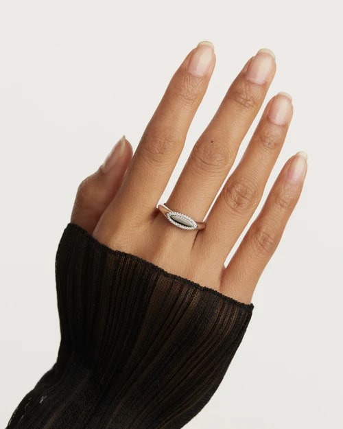 LACE STAMP Silver Ring
