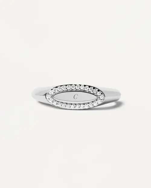 LACE STAMP Silver Ring