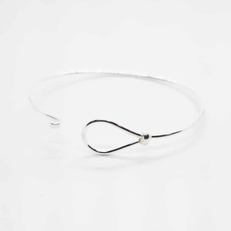 Sterling Silver Knot shape Fine Bangle