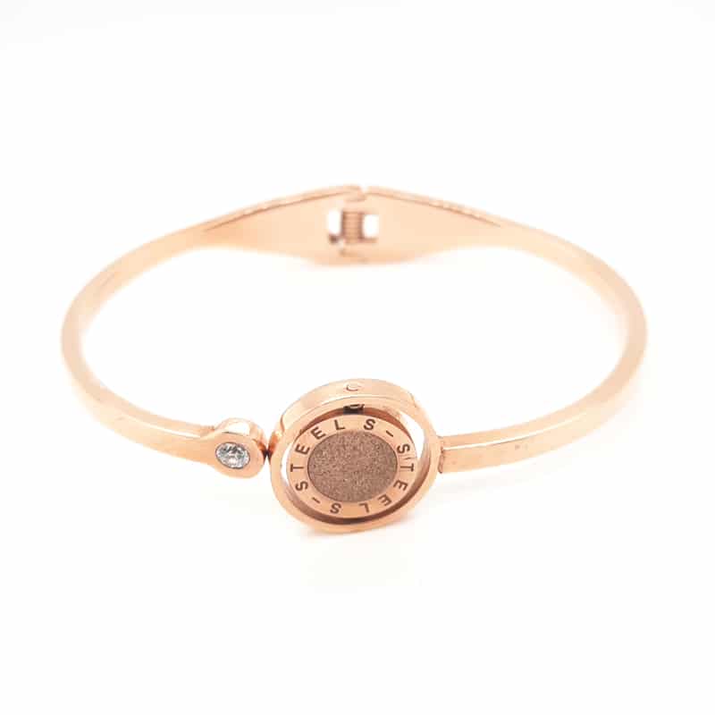 Stainless Steel Hinge Bangle Double Side