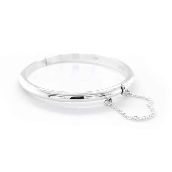 Hinged Sterling Silver Round Bangle