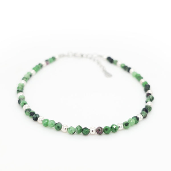 Tourmaline and Silver Beads Bracelet