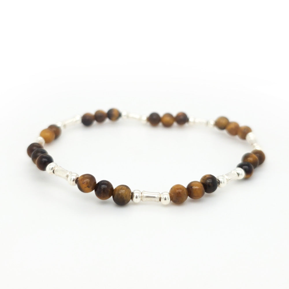 Tigereyes and Silver Beads Bracelet