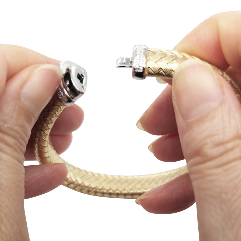 IL Diletto 925 Italian Weaved Silver Bangle