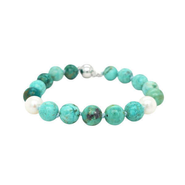 Freshwater Pearl and Turquoise Beads Bracelet