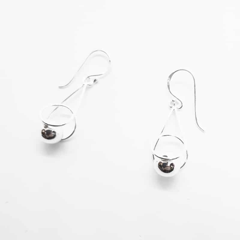 High Polished Sterling Silver Ball Earrings