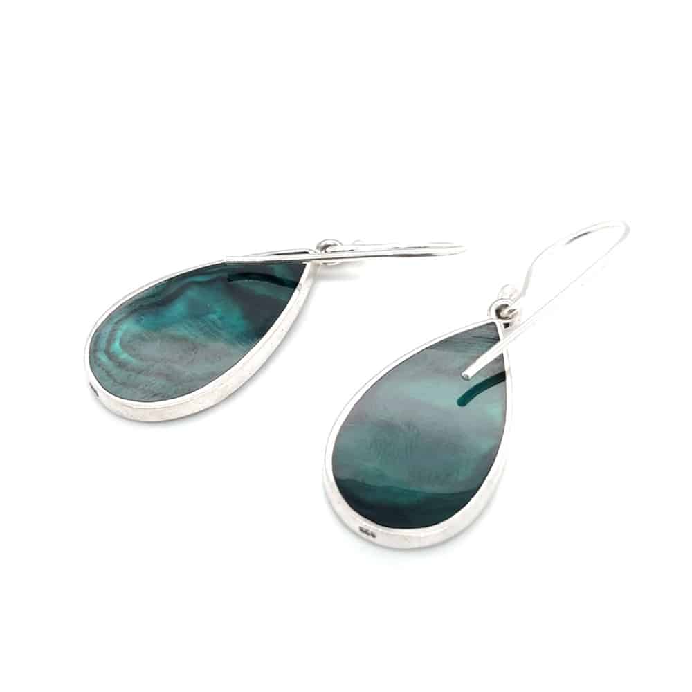 Paua Shell Dragonfly Silver Earrings