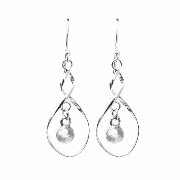 Sterling Silver Twist & Ball Earrings