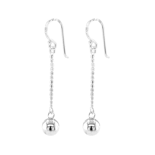 Silver Ball Drop Earrings