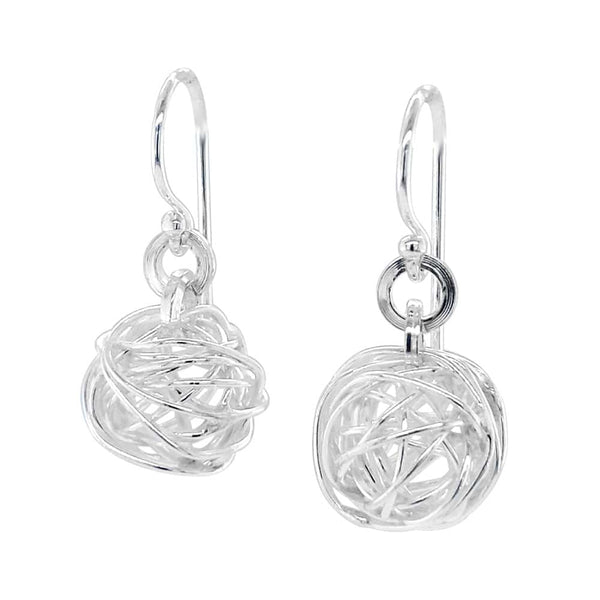 Wire Ball Sterling Silver Earrings