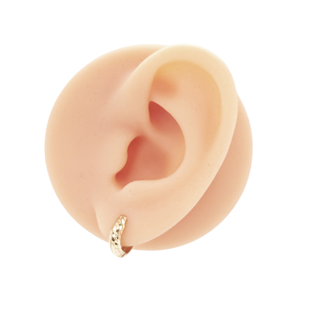 9K Yellow Gold Dia Cut Huggie Earrings