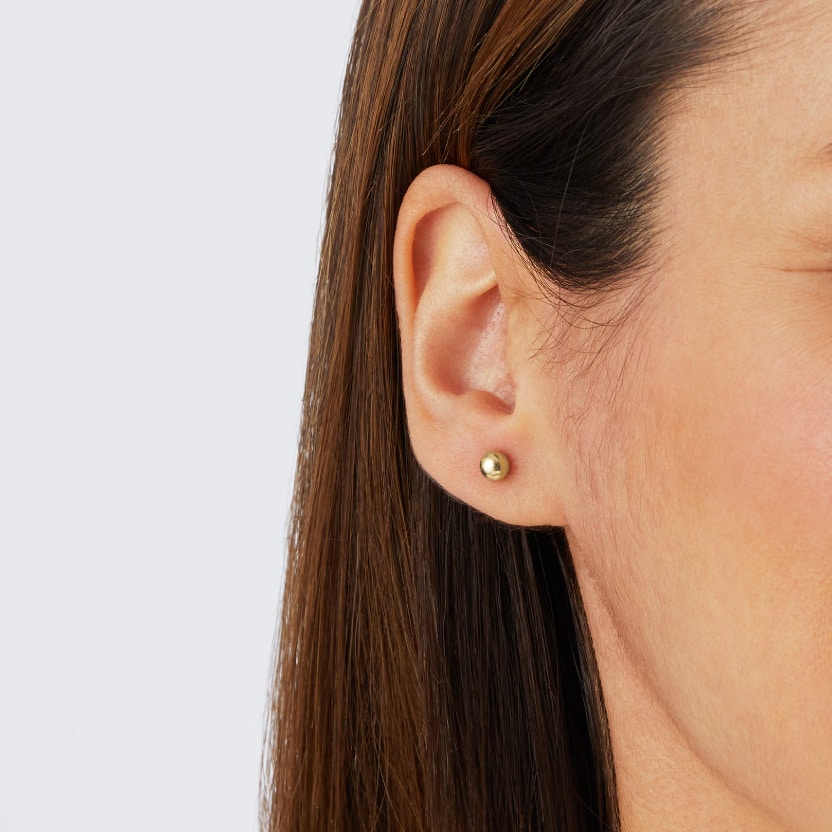 9K Yellow Gold 5mm Ball Stud Earrings