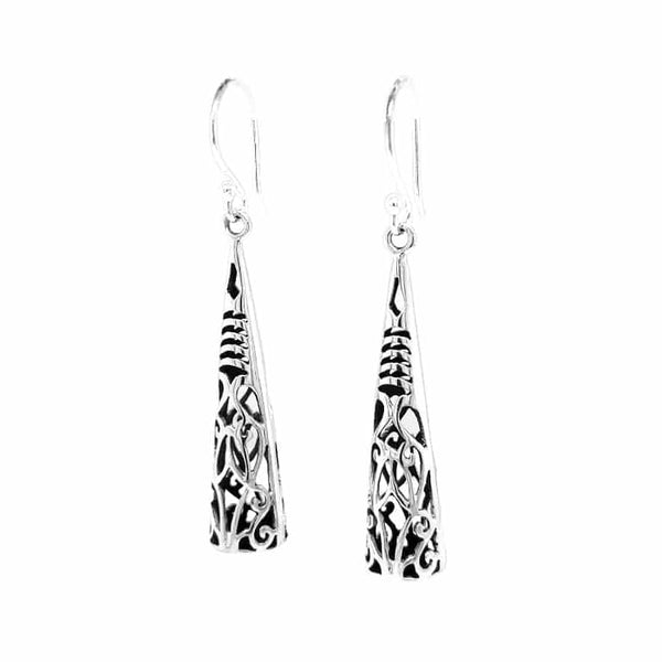 Filigree Cone Silver Earrings