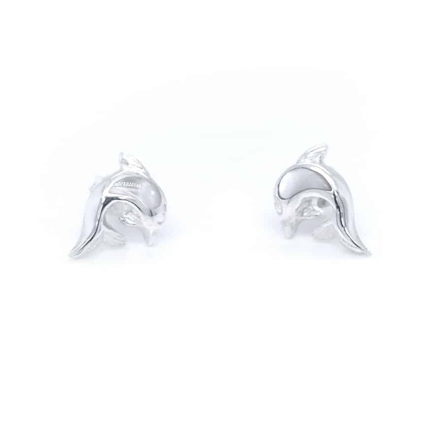 Dolphin Silver Stud Earrings MOP