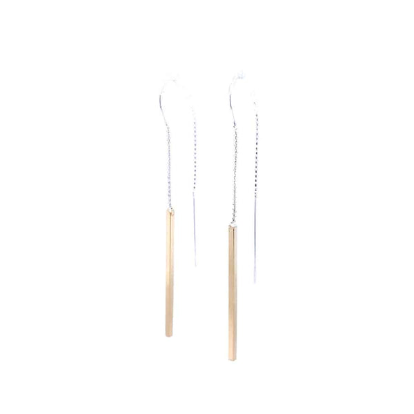 Silver YG Rod Thread Earrings