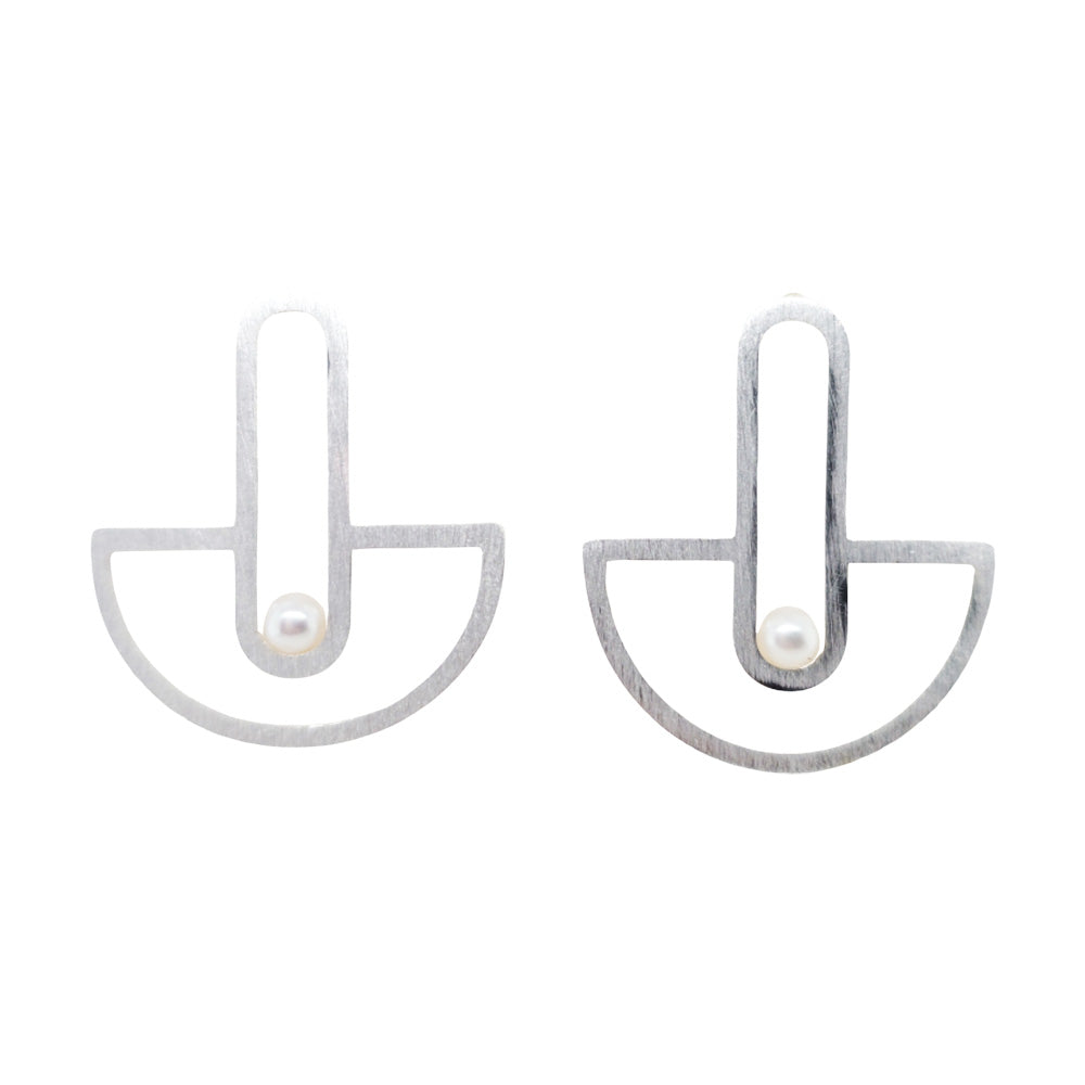 Sterling Silver Interconnected #1 Earrings