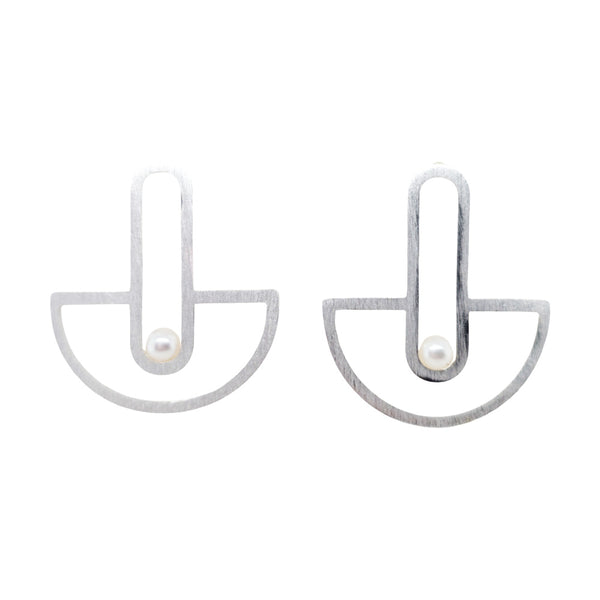 Sterling Silver Interconnected #1 Earrings