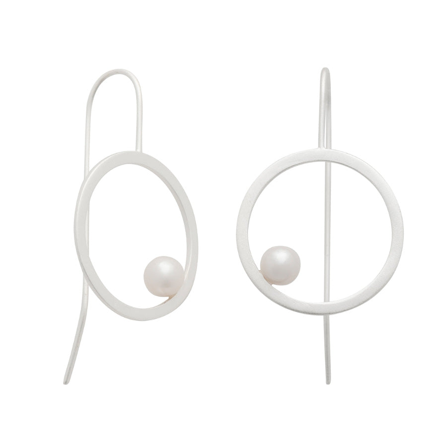Sterling Silver Eternal Love Pearl Earrings