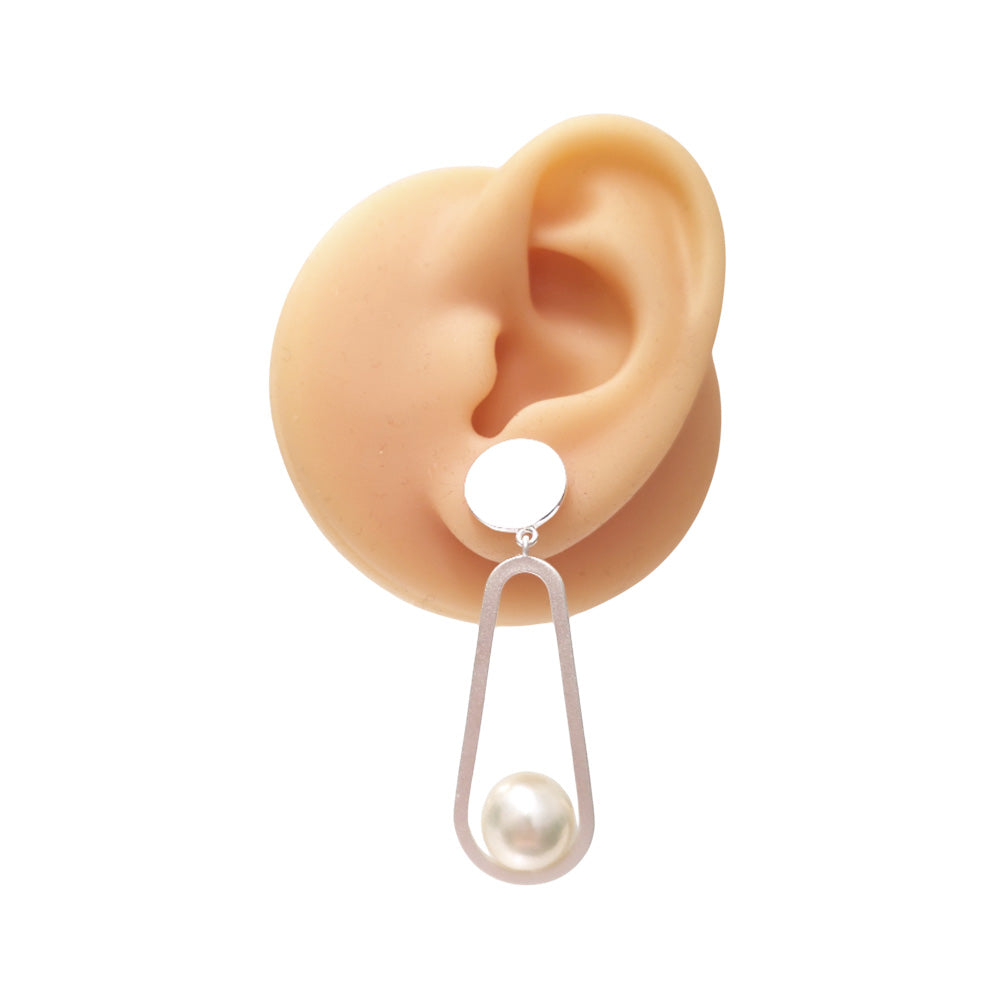 Sterling Silver Luna Pearl Earrings