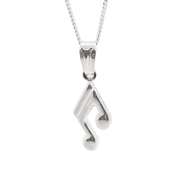 Music Note Silver Necklace