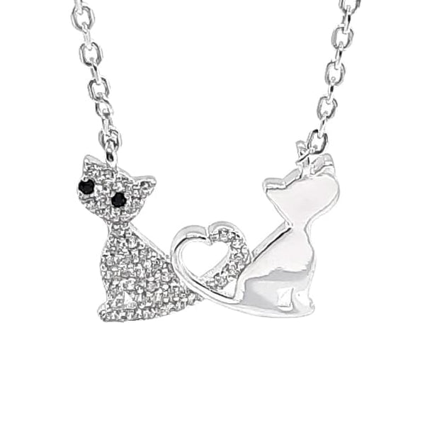 Love Cat Silver Necklace