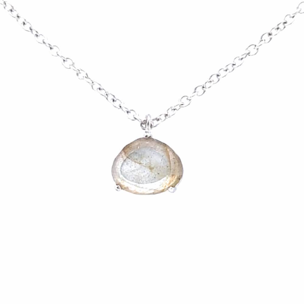 Small Labradorite Silver Necklace