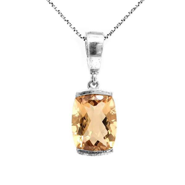 Citrine Silver Enhancer Pendant