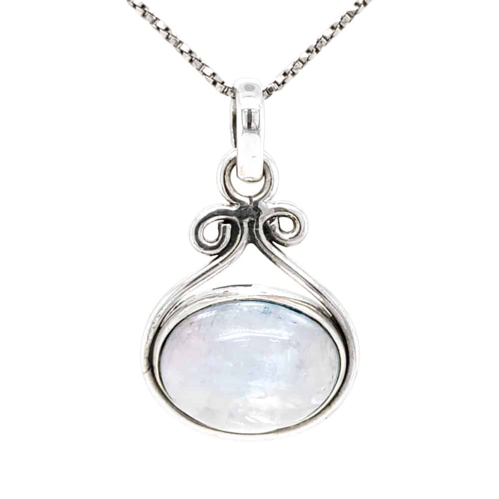 Rainbow Moonstone Pendant in Silver
