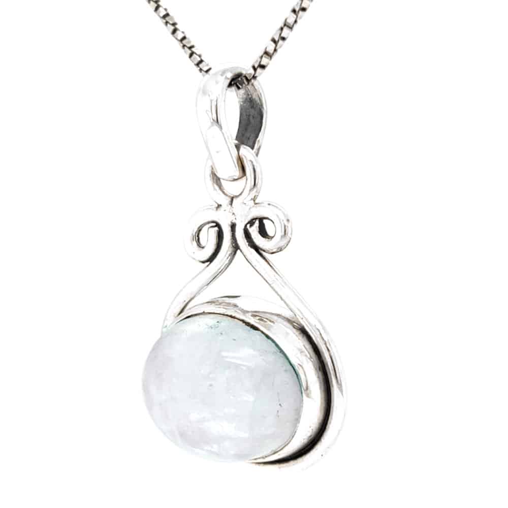 Rainbow Moonstone Pendant in Silver