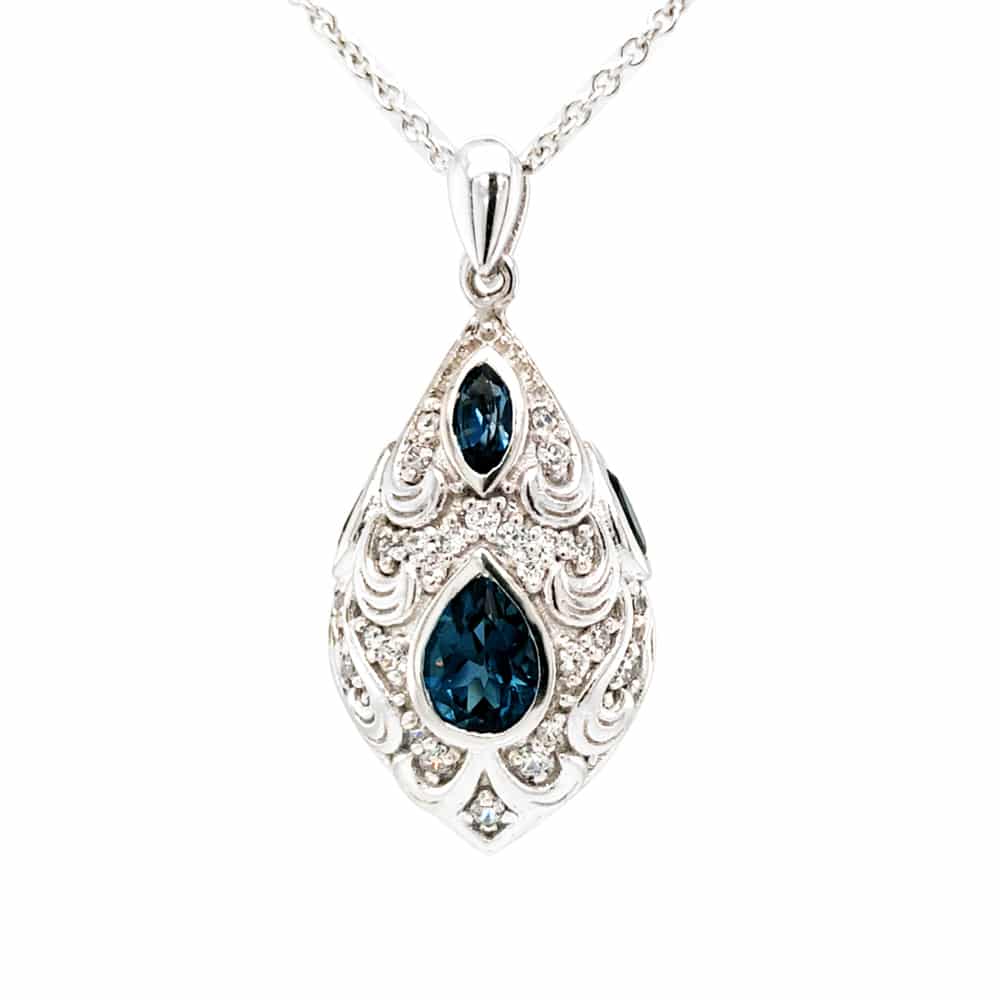 London Blue Topaz Silver Necklace