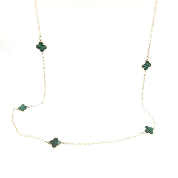 9K Yellow Gold Malachite Necklace