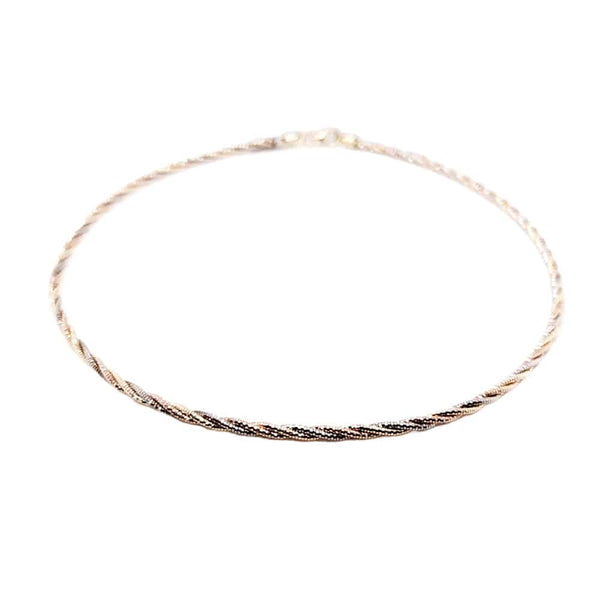 Tricolour Tone Gold Plated Sterling Silver Omega Chain