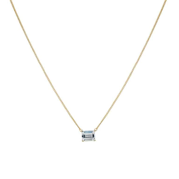 Sterling Silver Floating CZ Pendant with Chain