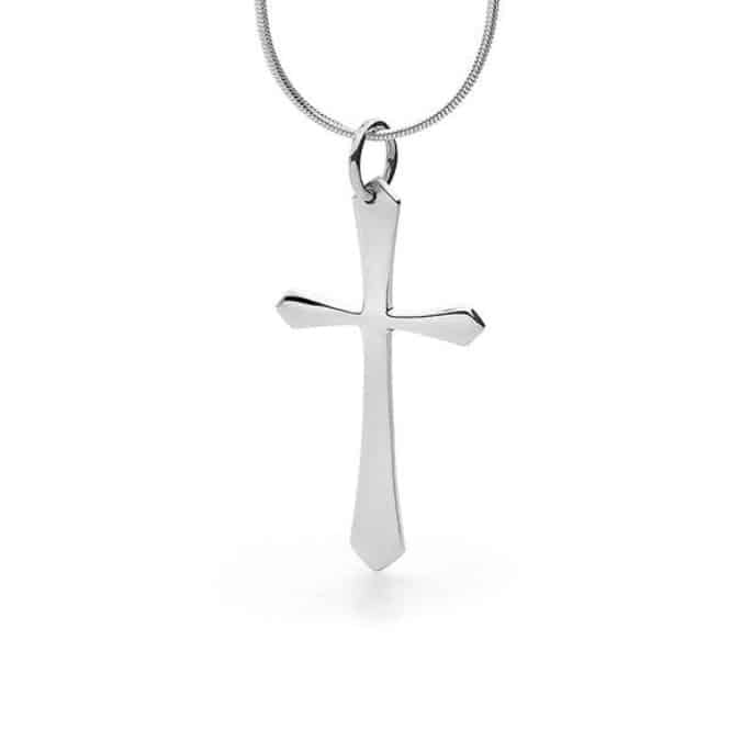 Cross Plain Silver Pendant