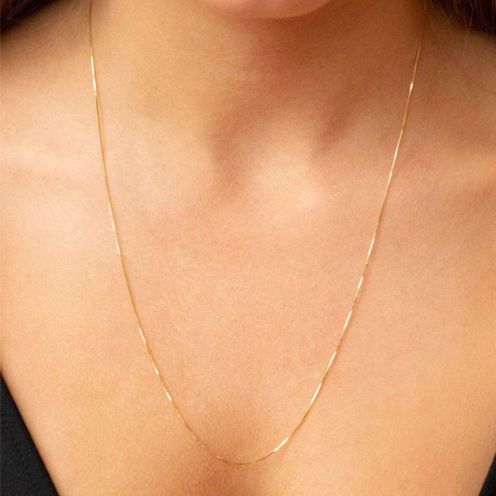 9K Yellow Gold Adjustable Box Chain
